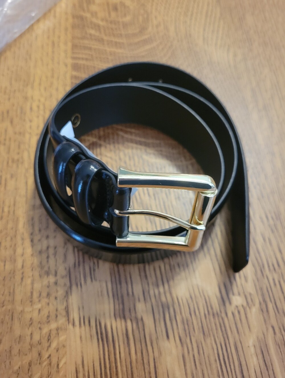 J. Crew Wide Spazzolato Leather Rollerball Buckle Belt - black - Picture 7 of 11